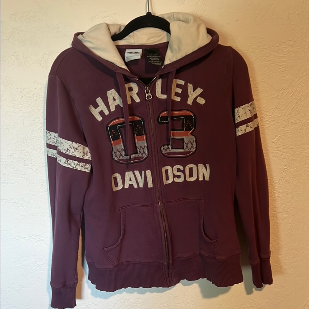 Harley-Davidson Maroon Hoodie with Logo